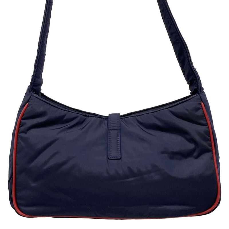 Saint Laurent Paris Shoulder Bag - 733294 Navy and Red Leather