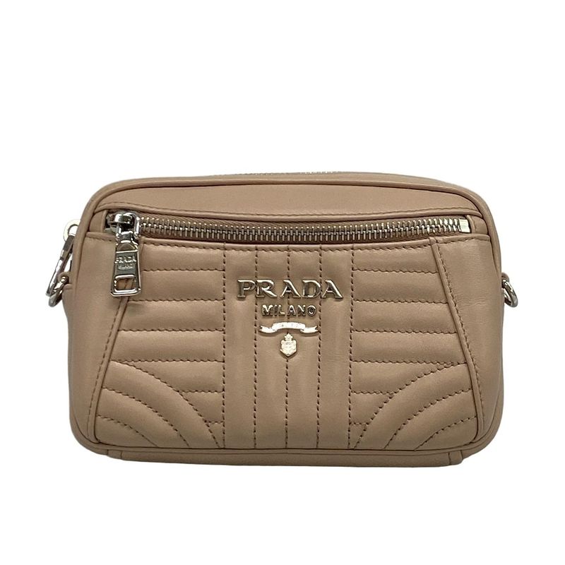 Prada Waist Pouch Excellent Condition - 1bl006 Pink Beige 2way Leather
