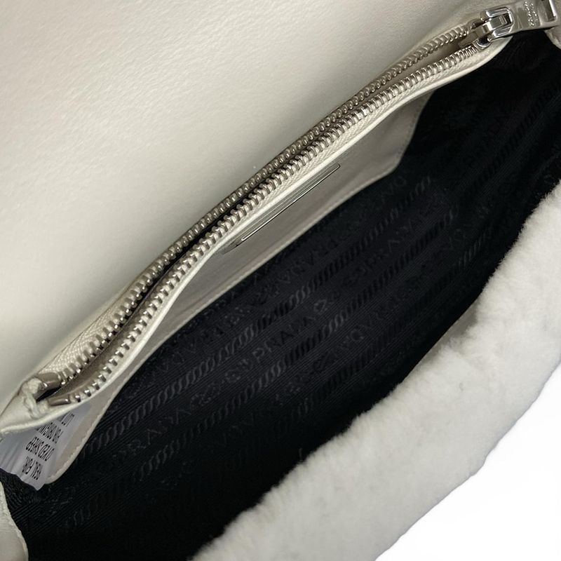 Prada Shoulder Bag Excellent Condition - 1bd292 White Fur