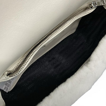 Prada Shoulder Bag Excellent Condition - 1bd292 White Fur