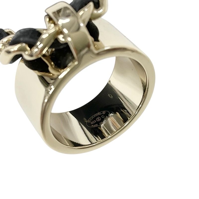 Chanel Ring Gold Black Coco Mark Matelasse Bag Charm
