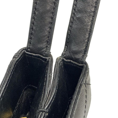 Chanel Shoulder Bag Wild Stitch Black Silver Hardware Leather