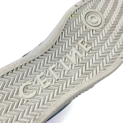 Celine Sneakers Shoes Leather White Blue Logo