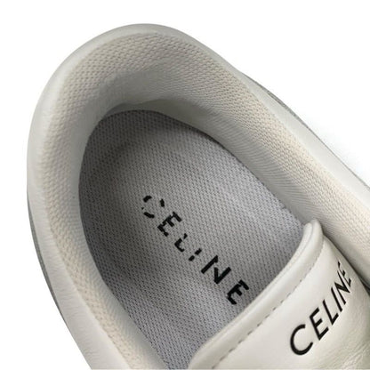 Celine Sneakers Shoes Leather White Blue Logo
