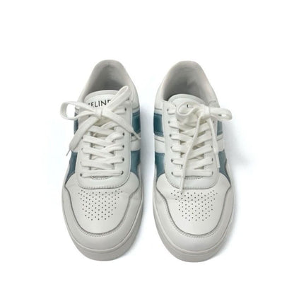 Celine Sneakers Shoes Leather White Blue Logo