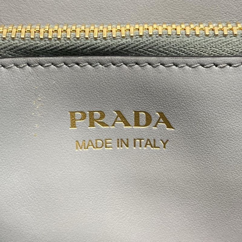 Prada Tote Monochrome Bag 1ba156 Gray Leather