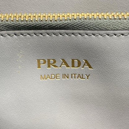 Prada Tote Monochrome Bag 1ba156 Gray Leather