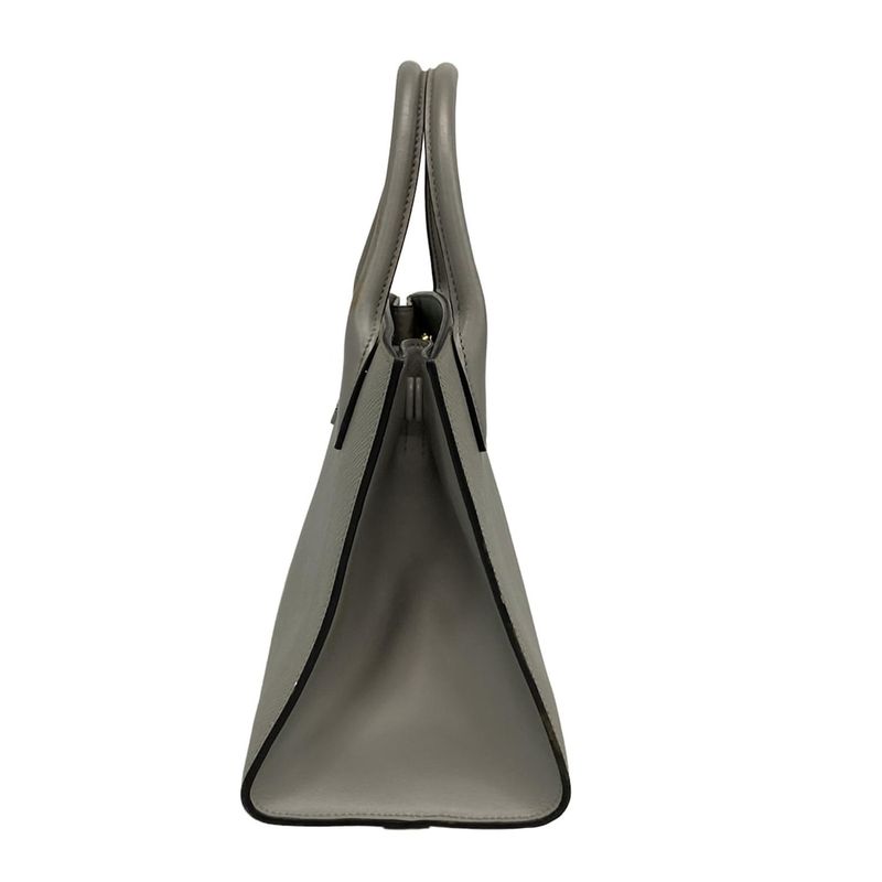 Prada Tote Monochrome Bag 1ba156 Gray Leather
