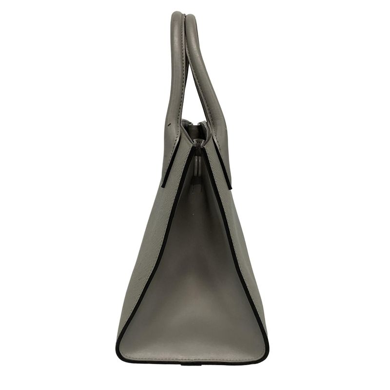 Prada Tote Monochrome Bag 1ba156 Gray Leather