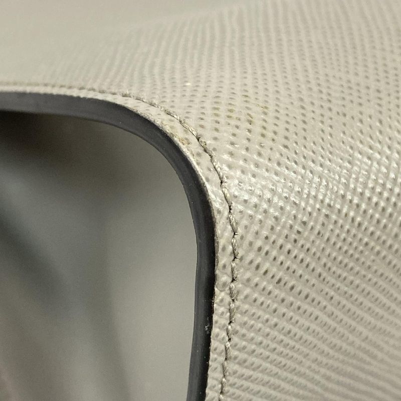 Prada Tote Monochrome Bag 1ba156 Gray Leather