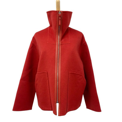 Hermes Outer Cashmere Red Short Coat