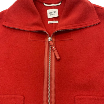 Hermes Outer Cashmere Red Short Coat