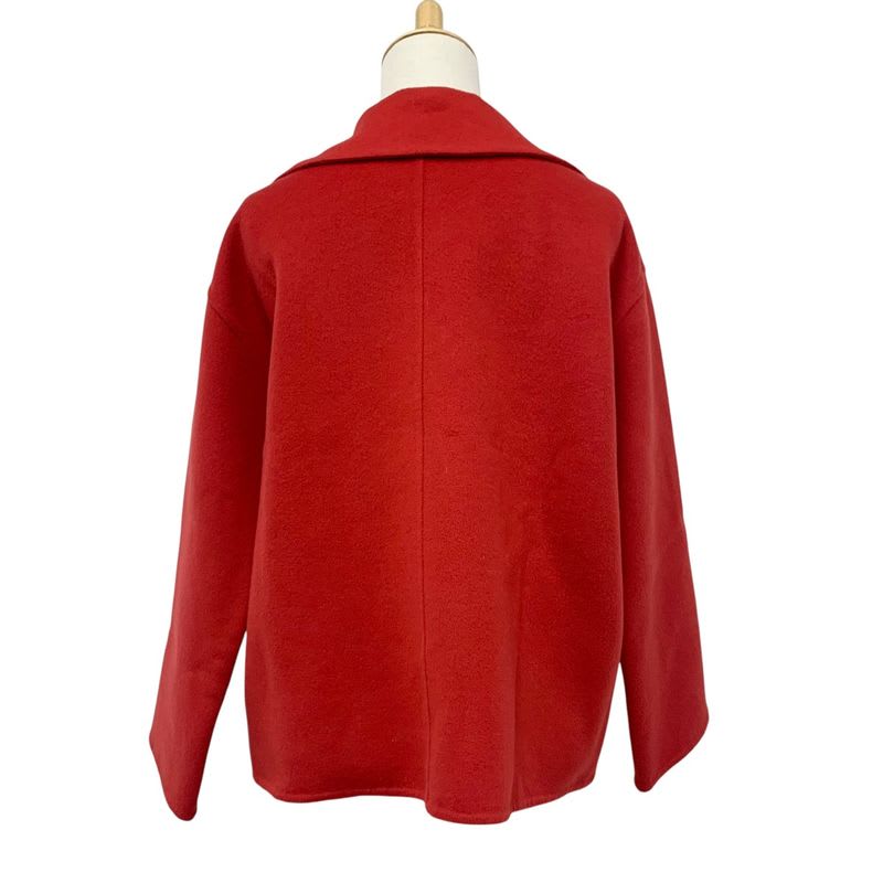 Hermes Outer Cashmere Red Short Coat