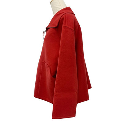 Hermes Outer Cashmere Red Short Coat