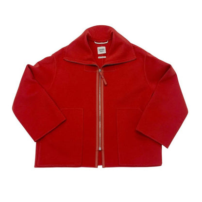 Hermes Outer Cashmere Red Short Coat