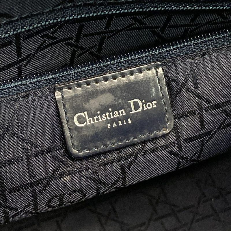 Dior Christian Dior Handbag Lady Dior Large Bag Navy Leather