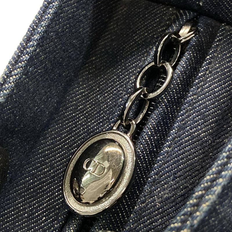 Dior Christian Dior Handbag Lady Dior Large Bag Navy Leather