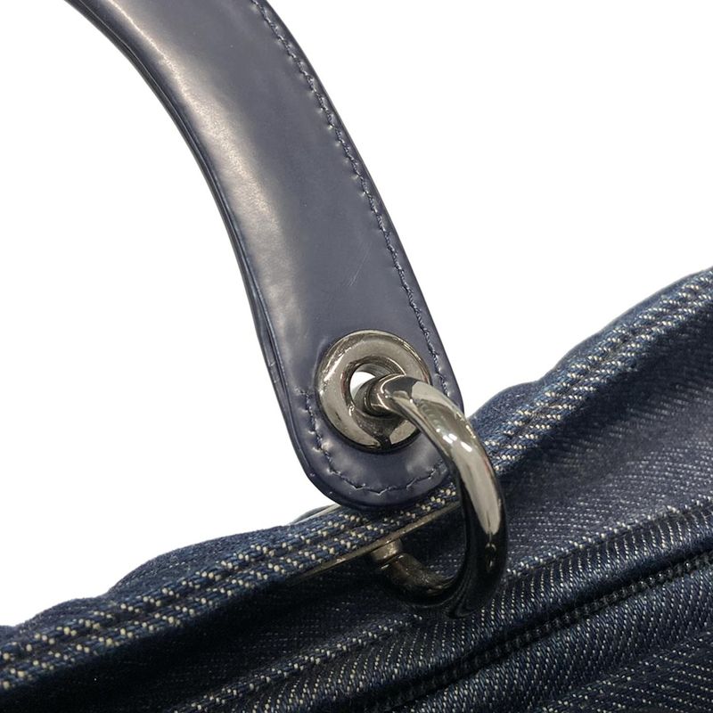 Dior Christian Dior Handbag Lady Dior Large Bag Navy Leather