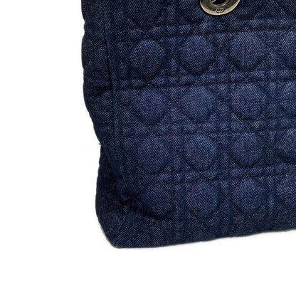 Dior Christian Dior Handbag Lady Dior Large Bag Navy Leather