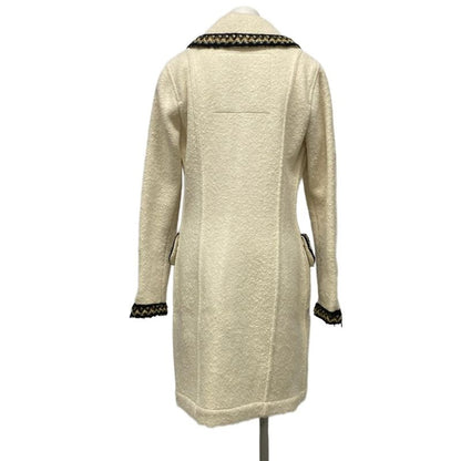 Chanel Coat Size 38 M Women's Sport Line P29214 Ivory X Black X Brown Zip Up