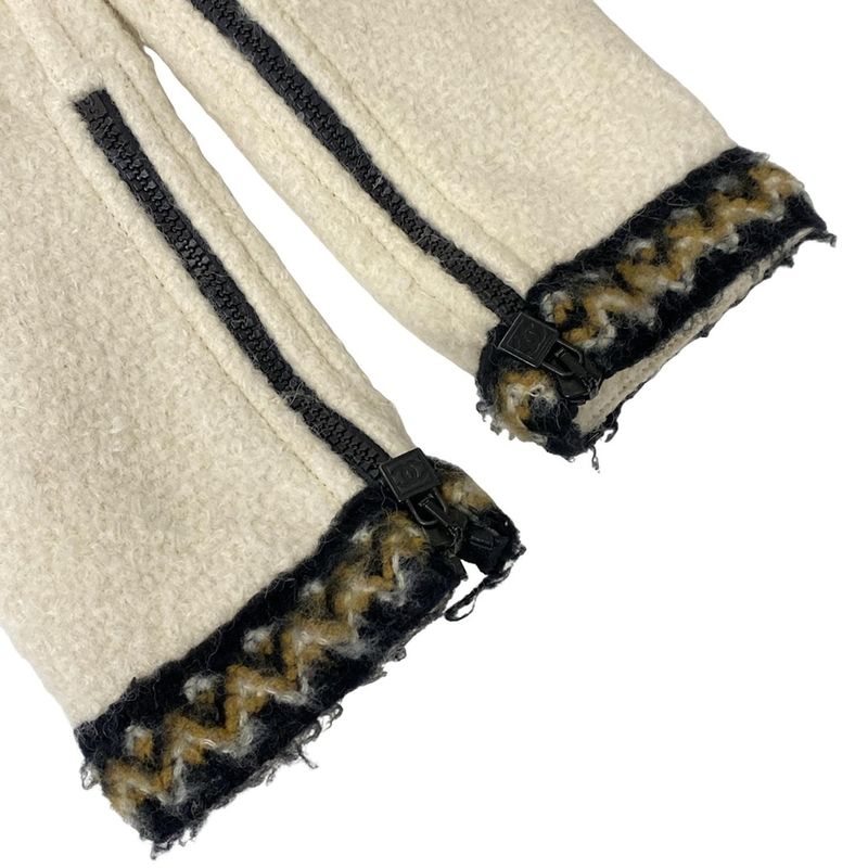 Chanel Coat Size 38 M Women's Sport Line P29214 Ivory X Black X Brown Zip Up