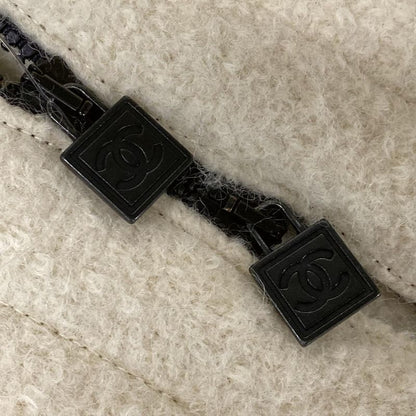 Chanel Coat Size 38 M Women's Sport Line P29214 Ivory X Black X Brown Zip Up