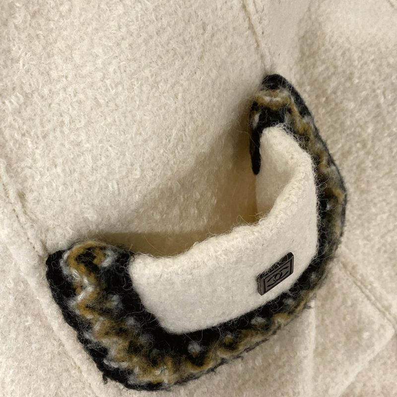 Chanel Coat Size 38 M Women's Sport Line P29214 Ivory X Black X Brown Zip Up