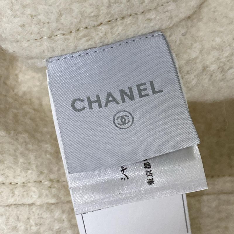 Chanel Coat Size 38 M Women's Sport Line P29214 Ivory X Black X Brown Zip Up