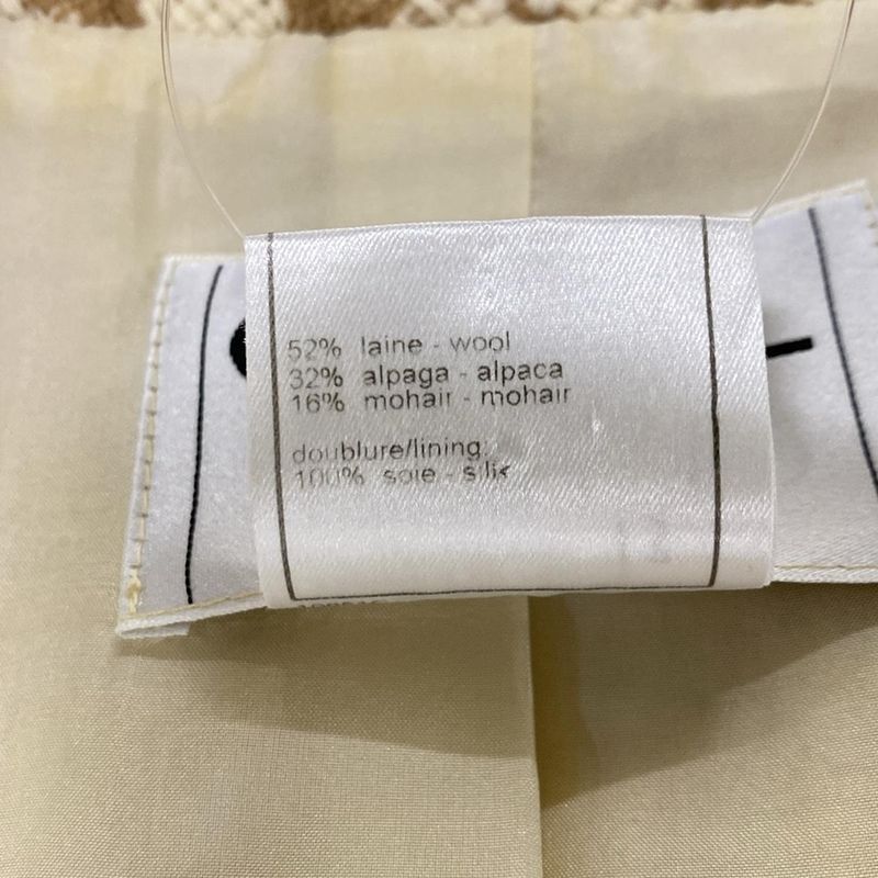 Chanel Coat Size 36 S Women - P16535 Ivory and Brown Long Sleeves Knit Fall