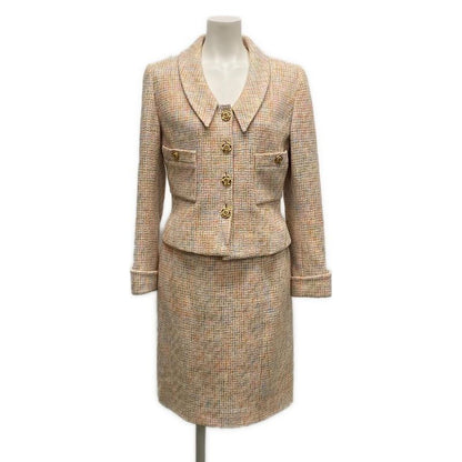 Chanel Skirt Suit Size 38 M Women - P02680 Light Pink X Orange X Multi Tweed