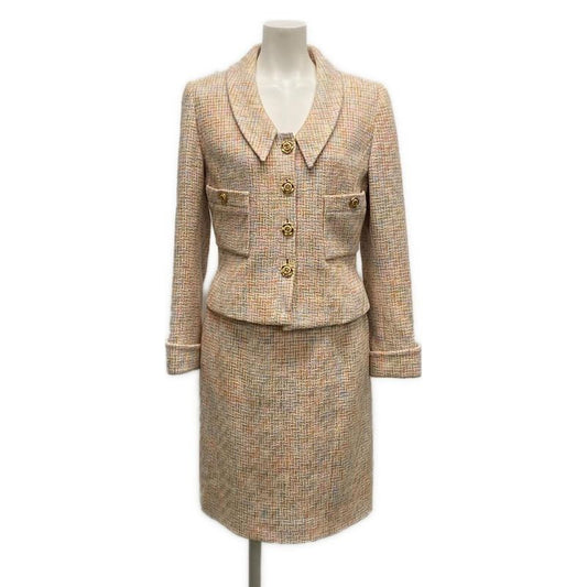 Chanel Skirt Suit Size 38 M Women - P02680 Light Pink X Orange X Multi Tweed