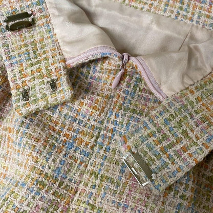 Chanel Skirt Suit Size 38 M Women - P02680 Light Pink X Orange X Multi Tweed