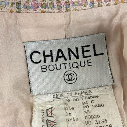 Chanel Skirt Suit Size 38 M Women - P02680 Light Pink X Orange X Multi Tweed