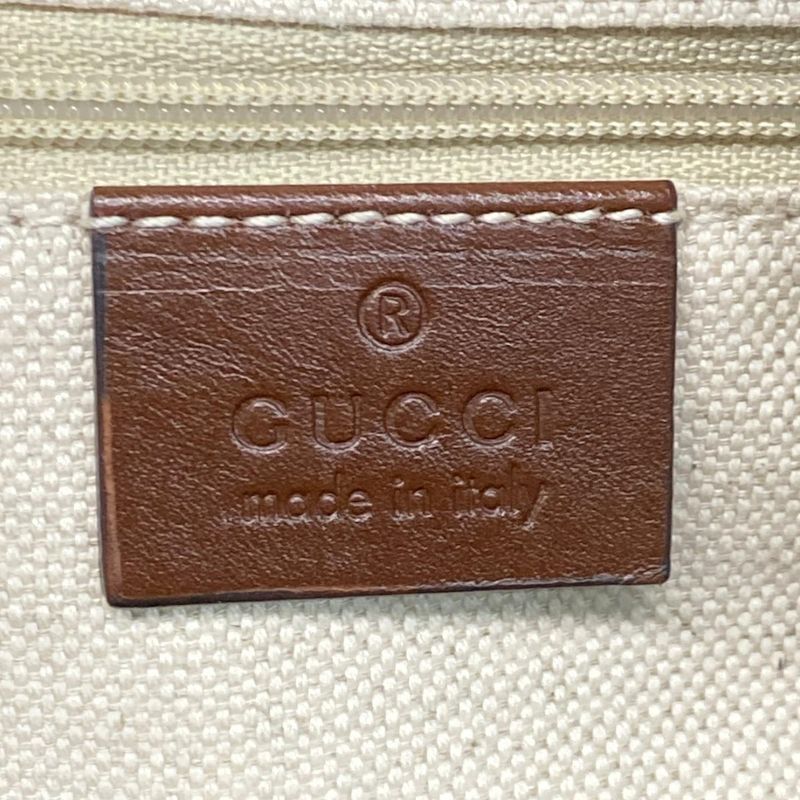 Gucci Sookie Handbag in GG Pattern 247902 Beige Ivory and Dark Brown Leather