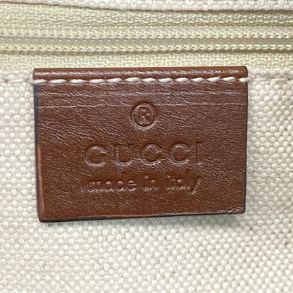 Gucci Sookie Handbag in GG Pattern 247902 Beige Ivory and Dark Brown Leather
