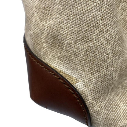 Gucci Sookie Handbag in GG Pattern 247902 Beige Ivory and Dark Brown Leather