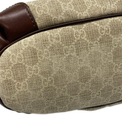 Gucci Sookie Handbag in GG Pattern 247902 Beige Ivory and Dark Brown Leather