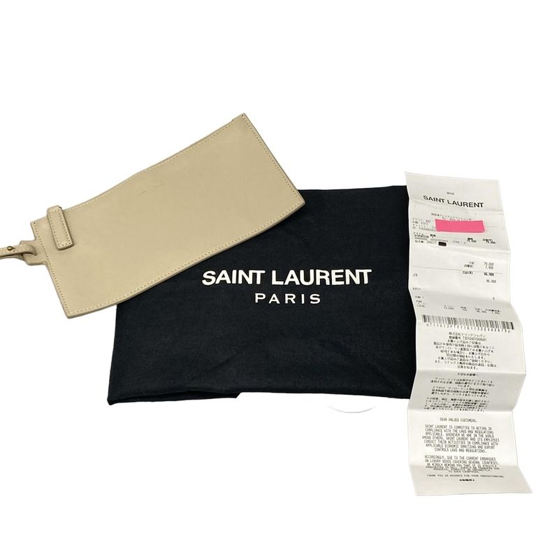 Saint Laurent Paris Shoulder Bag Rive Gauche Seau 669299 Ivory and Gray Beige
