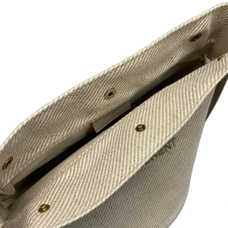 Saint Laurent Paris Shoulder Bag Rive Gauche Seau 669299 Ivory and Gray Beige