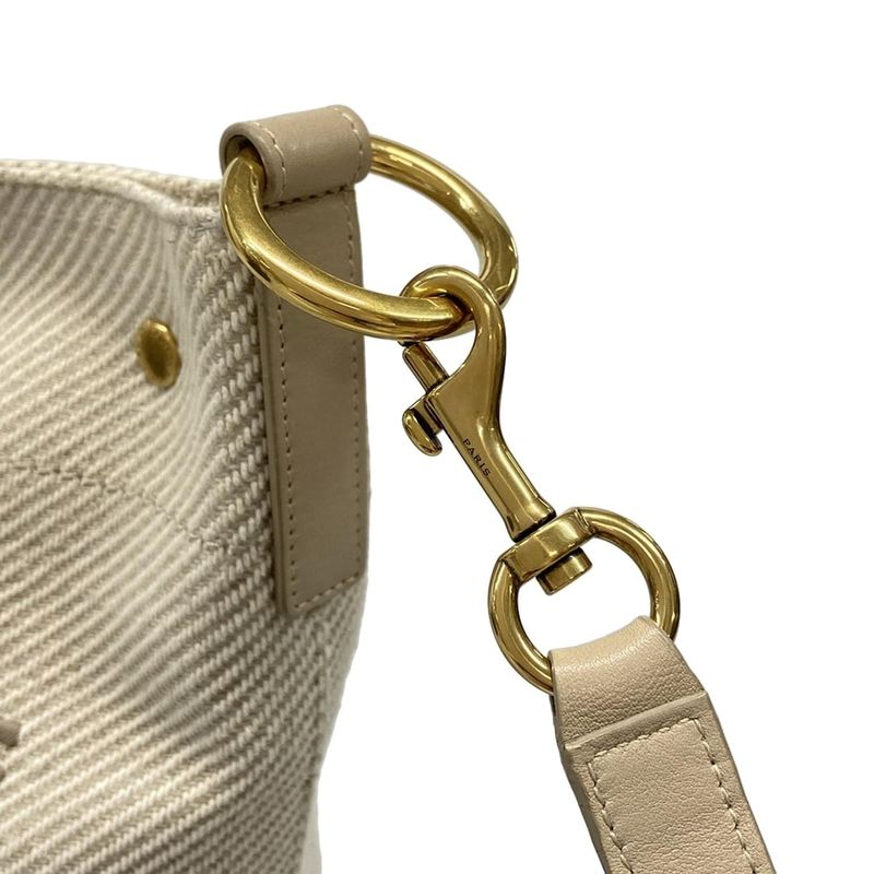 Saint Laurent Paris Shoulder Bag Rive Gauche Seau 669299 Ivory and Gray Beige