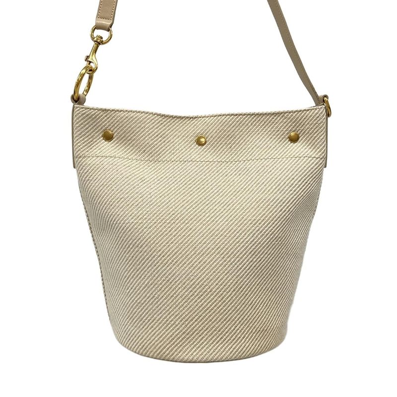 Saint Laurent Paris Shoulder Bag Rive Gauche Seau 669299 Ivory and Gray Beige