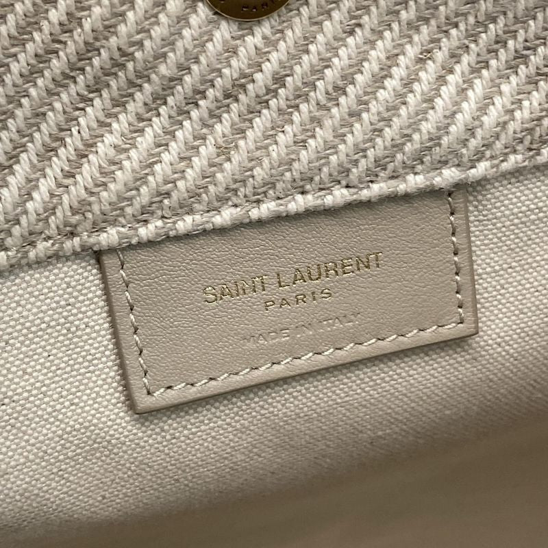 Saint Laurent Paris Shoulder Bag Rive Gauche Seau 669299 Ivory and Gray Beige