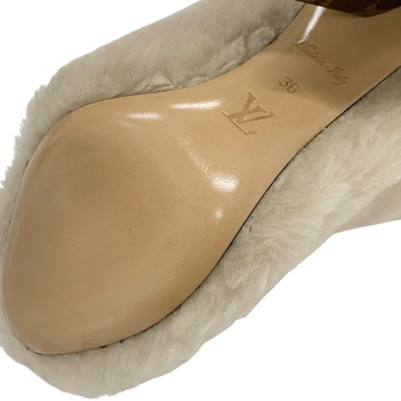 Louis Vuitton Silhouette Line Monogram Boots Short Shoes Fur Leather