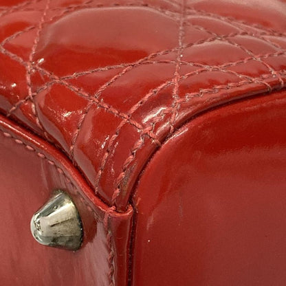 Dior Christian Dior Handbag Lady Dior Large Bag Red Leather