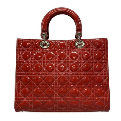 Dior Christian Dior Handbag Lady Dior Large Bag Red Leather