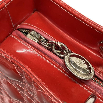 Dior Christian Dior Handbag Lady Dior Large Bag Red Leather