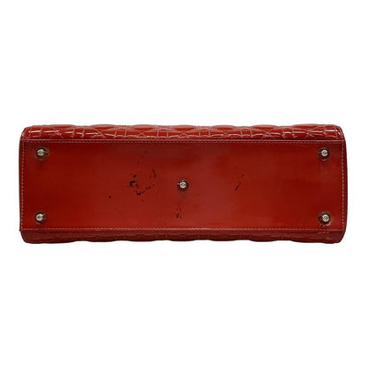 Dior Christian Dior Handbag Lady Dior Large Bag Red Leather