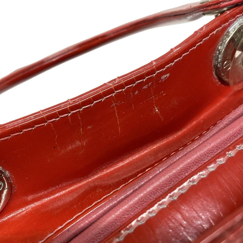 Dior Christian Dior Handbag Lady Dior Large Bag Red Leather