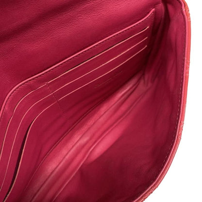 Dior Christian Dior Shoulder Bag Canage Stitch Pink Chain Shoulder Leather