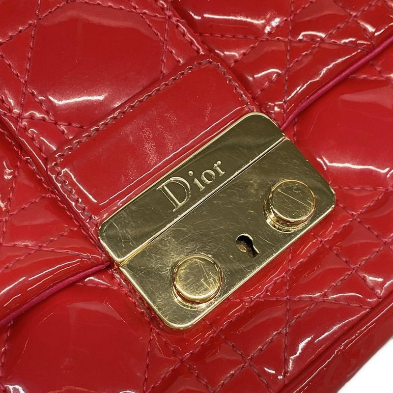 Dior Christian Dior Shoulder Bag Canage Stitch Pink Chain Shoulder Leather